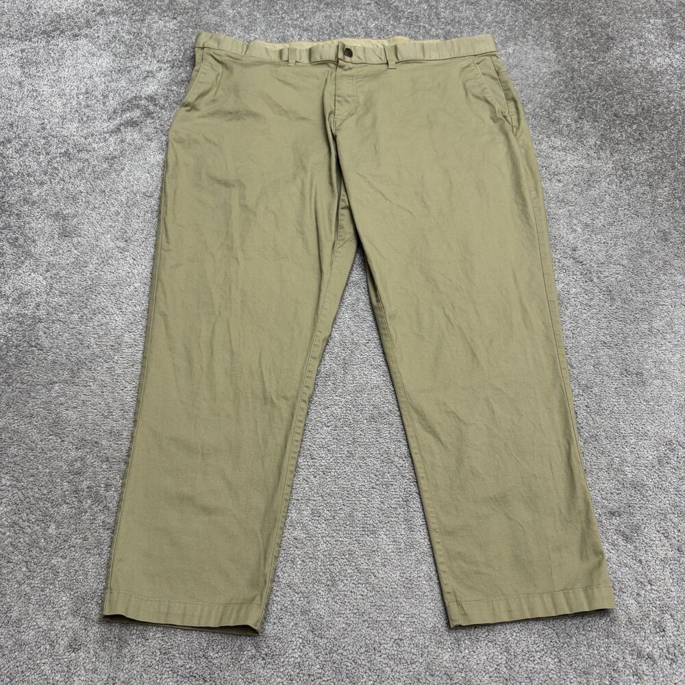 Fabletics One Ticket Chino Pants Mens 44 Green Tapered Leg Flat Front Trouser
